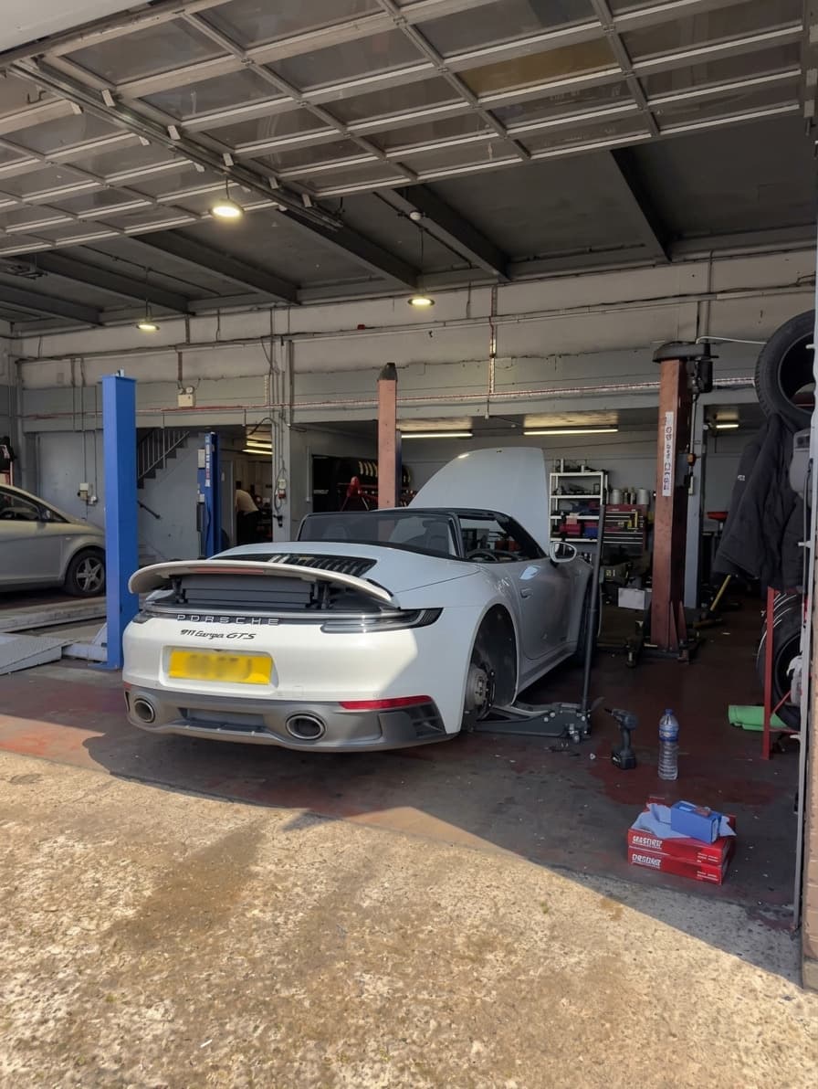 Mechanic working on a car